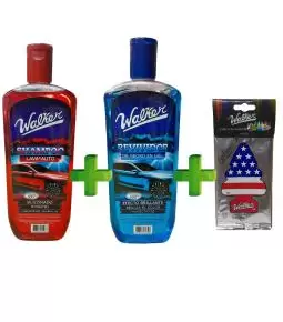 Kit De Lavado Para Auto Walker Shampoo + Revividor Gel +pino