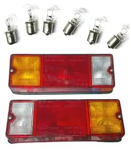 Juego Faros Triple Ambar/rojo/cristal Trailer C/ Lamparas